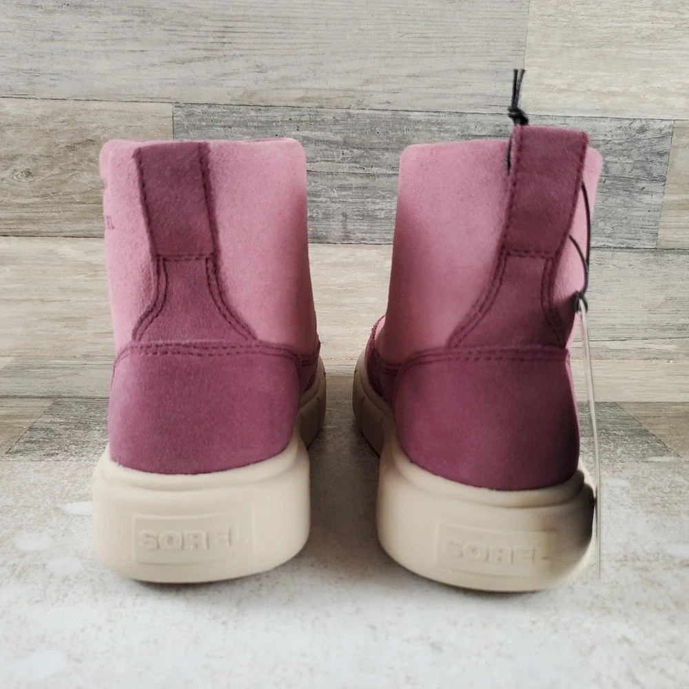 Sorel Explorer III Kids Boots Sz 1 Dazed Mauve Bleached Ceramic WP Slip On